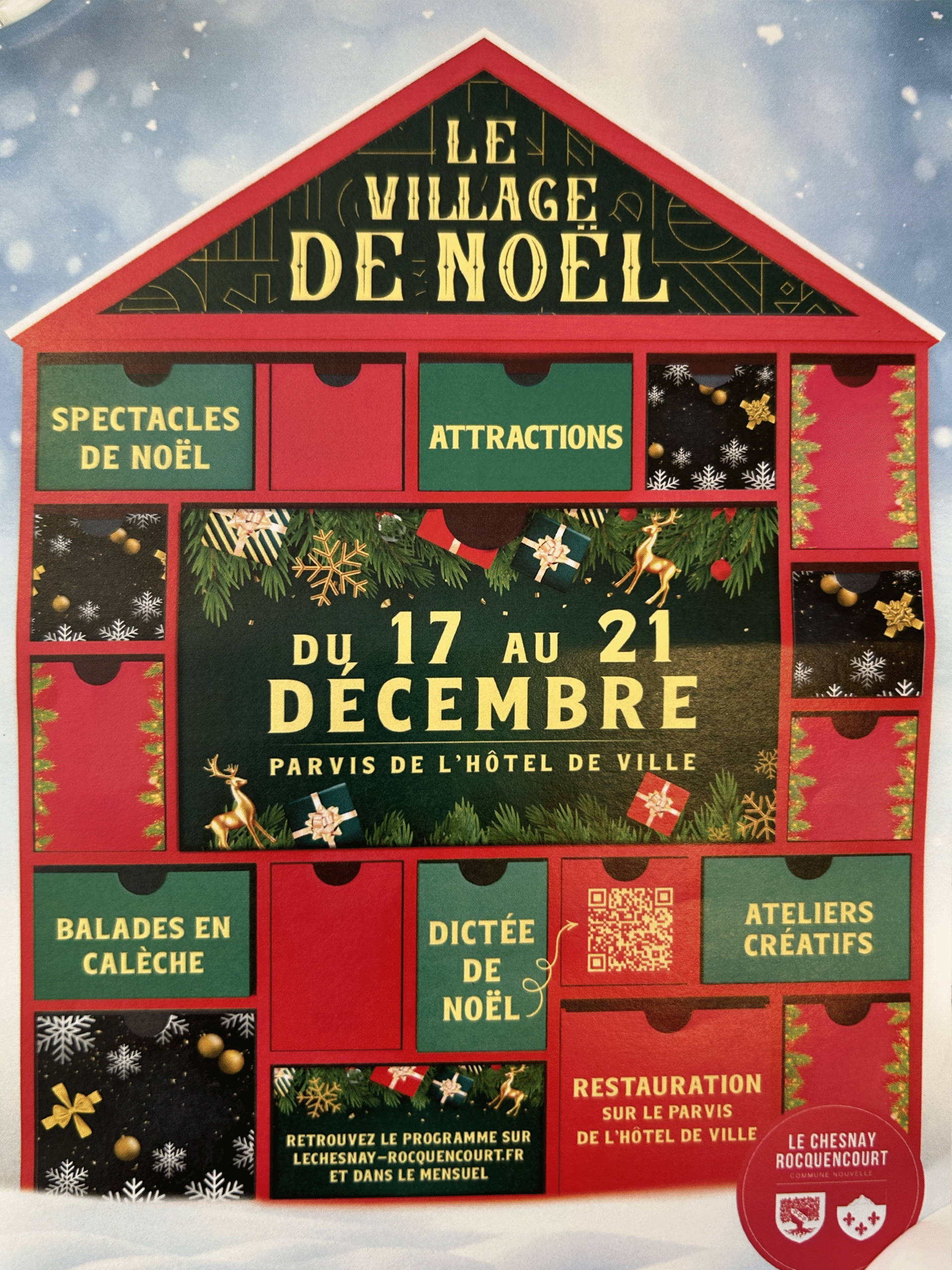 Le Père Noël et ses lutins vous attendent du 17 au 21 décembre sur le parvis de l’Hôtel de Ville.